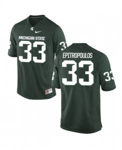 Men's Frank Epitropoulos Michigan State Spartans #33 Nike NCAA Green Authentic College Stitched Football Jersey BE50J00IU